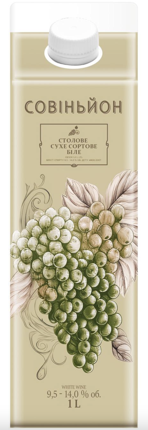 Вино ор ст сухе сорт біл СовіньйонБлан Авт 13,5% 1л